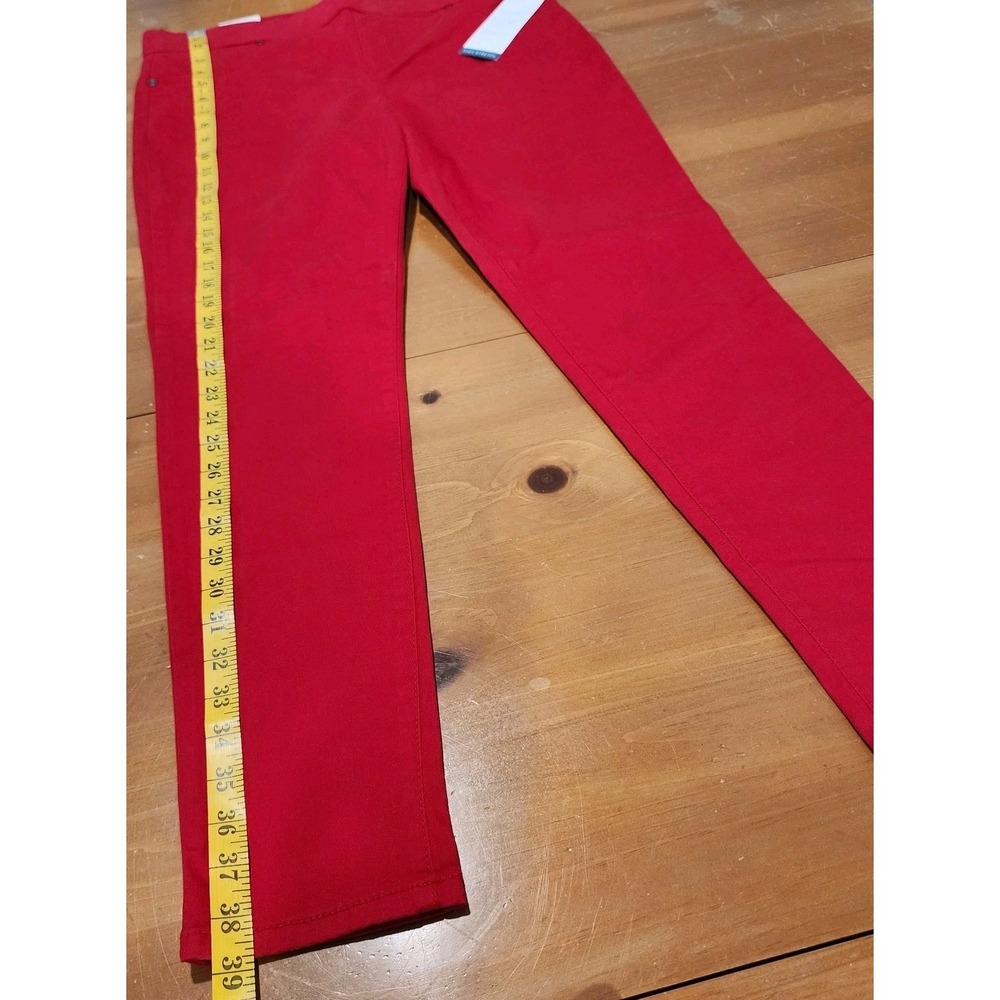 New Directions Pull-On Skinny Pants Womens 12 Cherry Red Flex Stretch Casual NEW - Picture 6 of 8